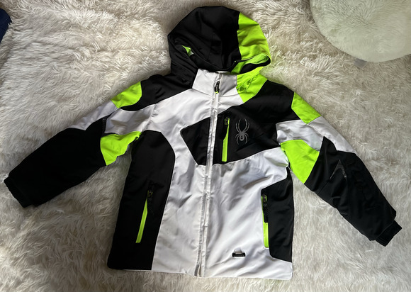 Black and White Spider ski Jacket with Neon Accents - Picture 1 of 7
